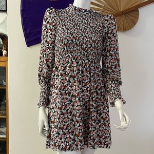 SHEIN Ditsy Floral Print Flounce Sleeve Dress